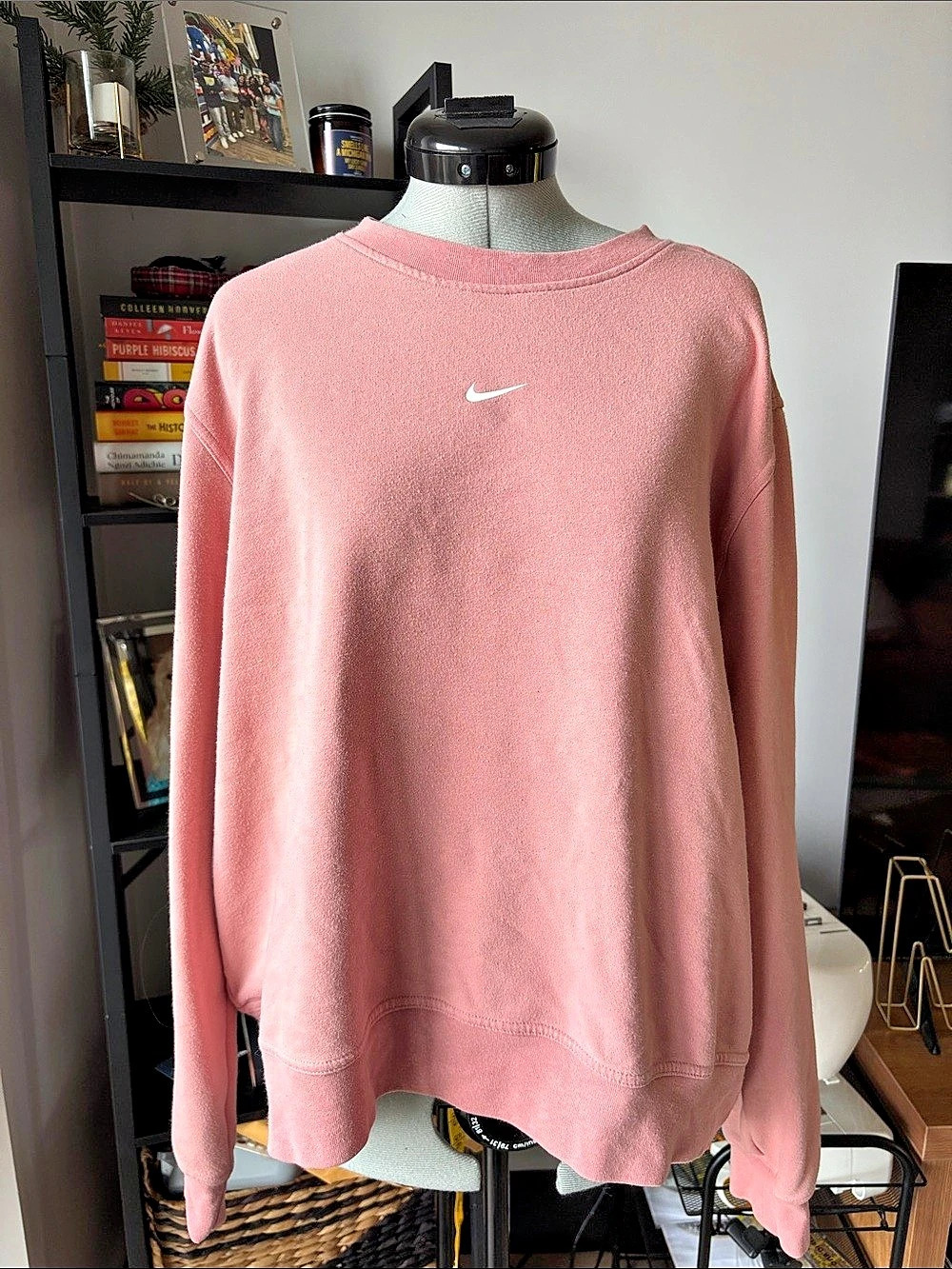 Nike Studio Fleece Sport Women's Dri-FIT Crew-Neck Sweatshirt Pink XXL